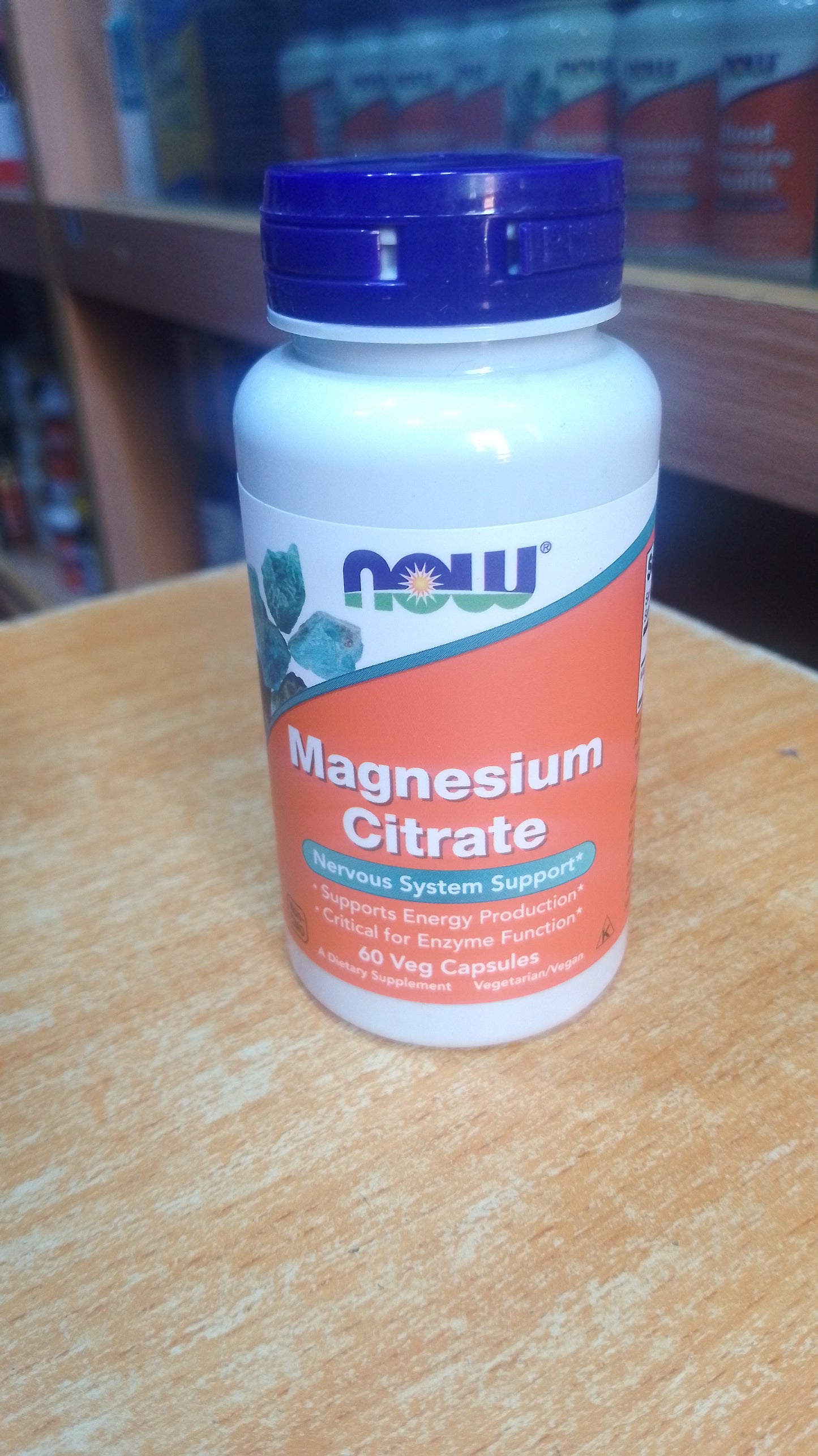 NOW MAGNESIUM CITRATE NERVOUS SYSTEM SUPPORT X 60 VEG CAPSULES