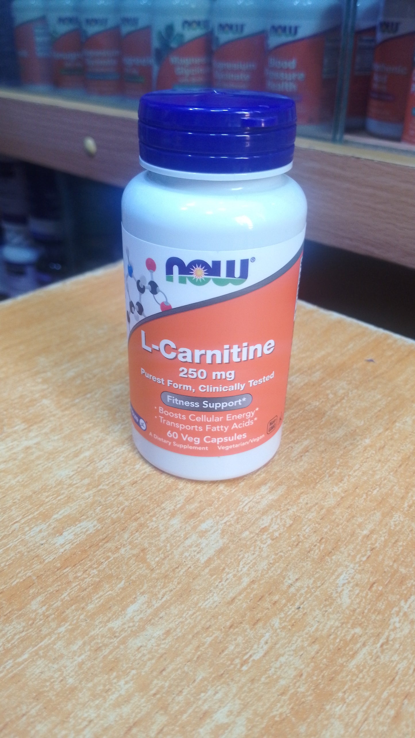NOW L- CARNITINE 250MG FITNESS SUPPORT X 60 VEG CAPSULES