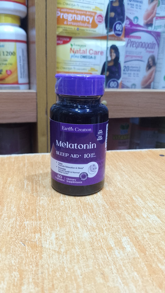 EARTH'S CREATION MELATONIN 10MG X 60 CAPSULES