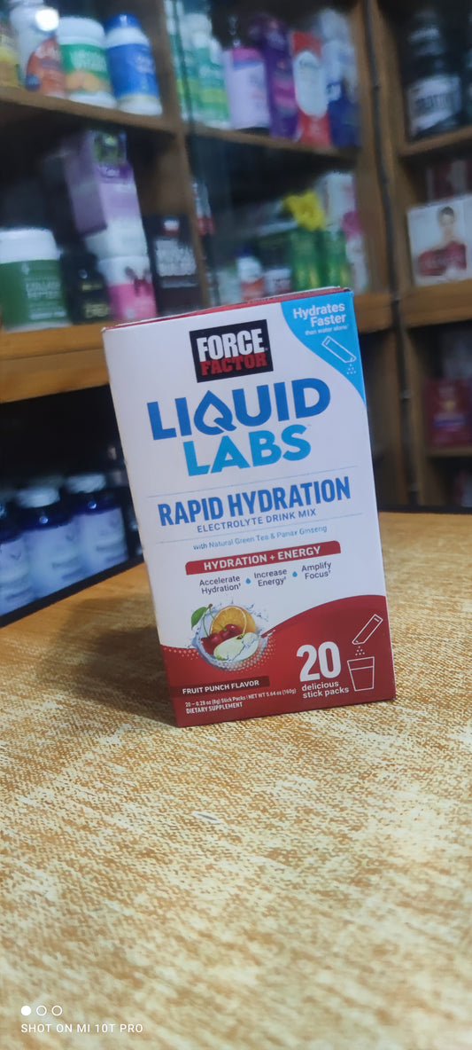 FORCE FACTOR LIQUID LABS RAPID HYDRATION X 20 STICK PACKS