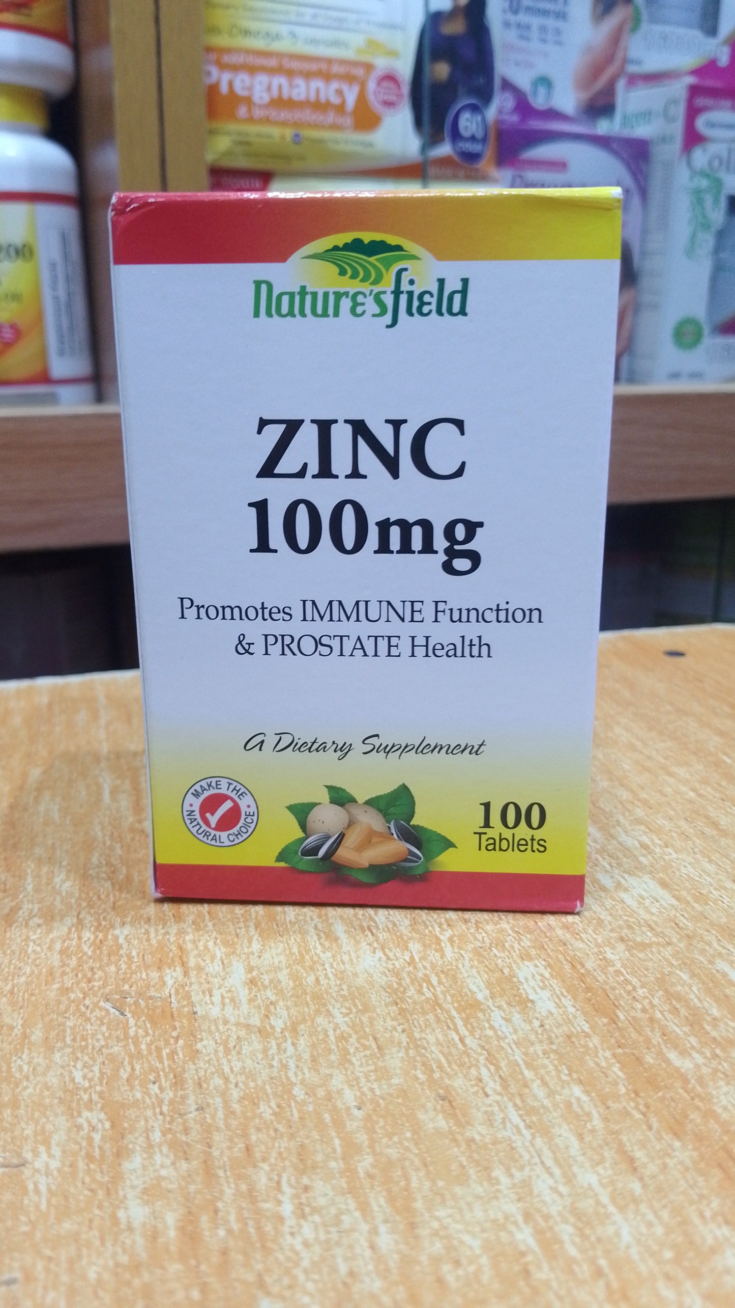 NATURE'S FIELD ZINC 100MG X 100 TABLETS