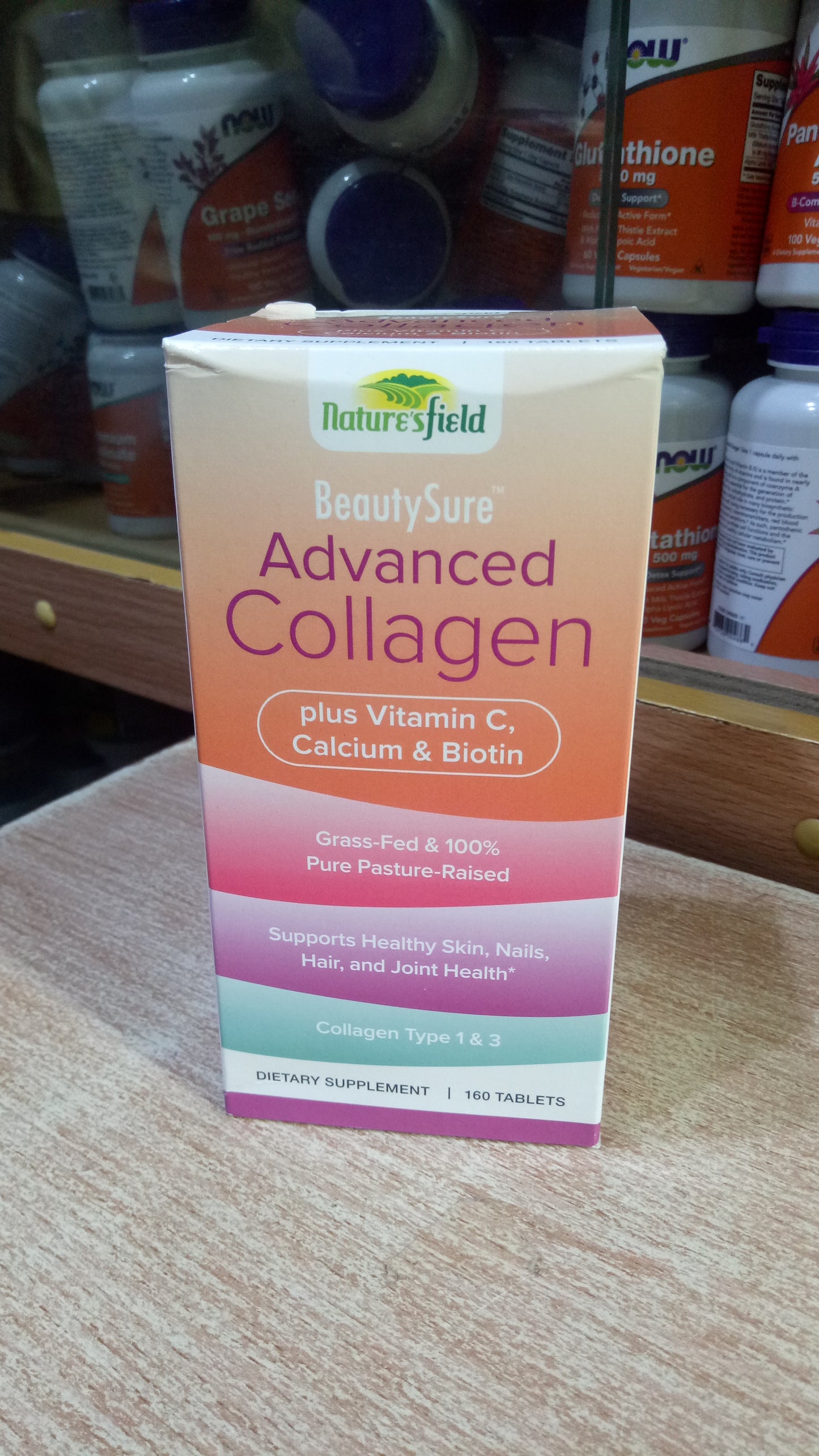 NATURE'S FIELD ADVANCE COLLAGEN + VIT C, CA & BIOTIN X 160 TABLETS