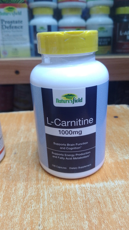 NATURE'S FIELD L- CARNITINE 1000MG X 100 CAPSULES