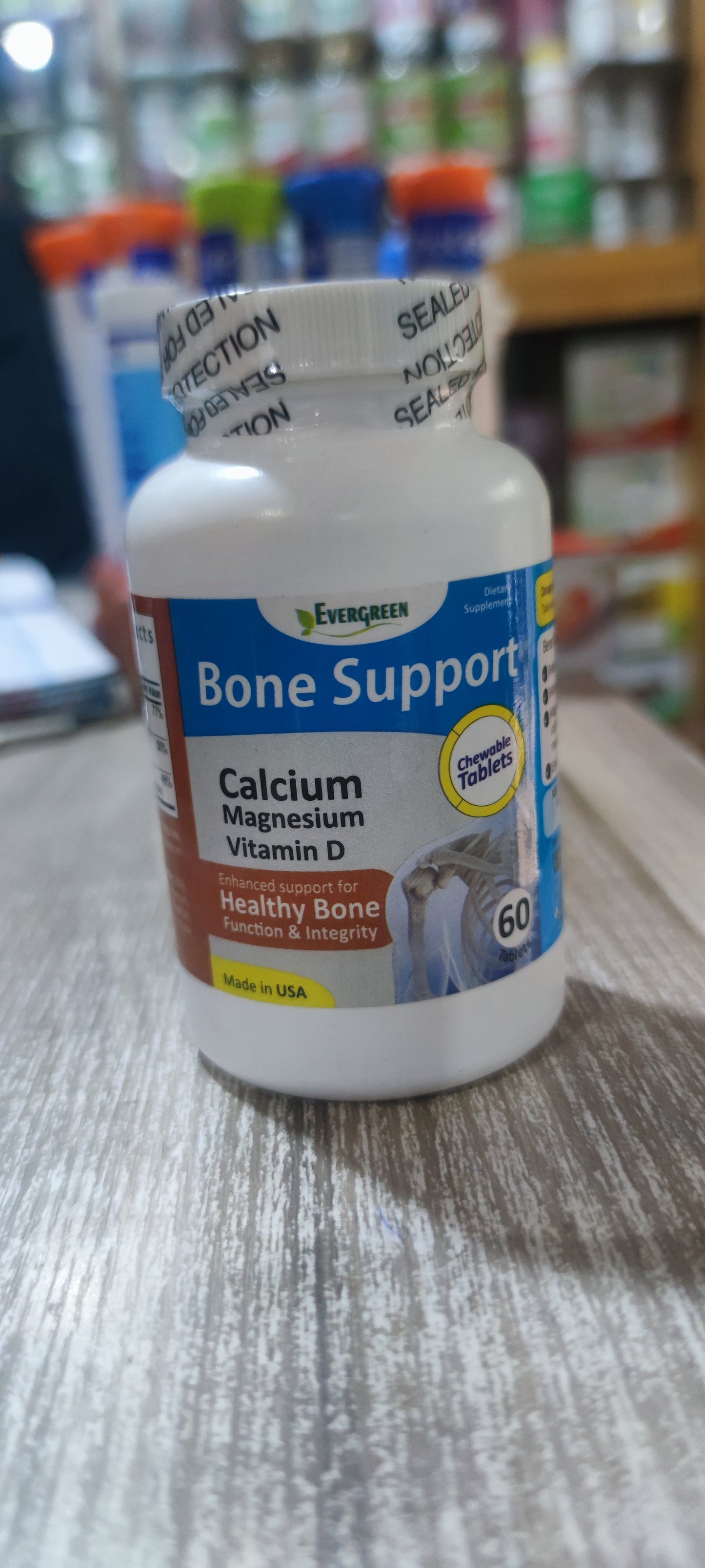 EVERGREEN BONE SUPPORT (CA, MG, VIT D) X 60 TABLETS