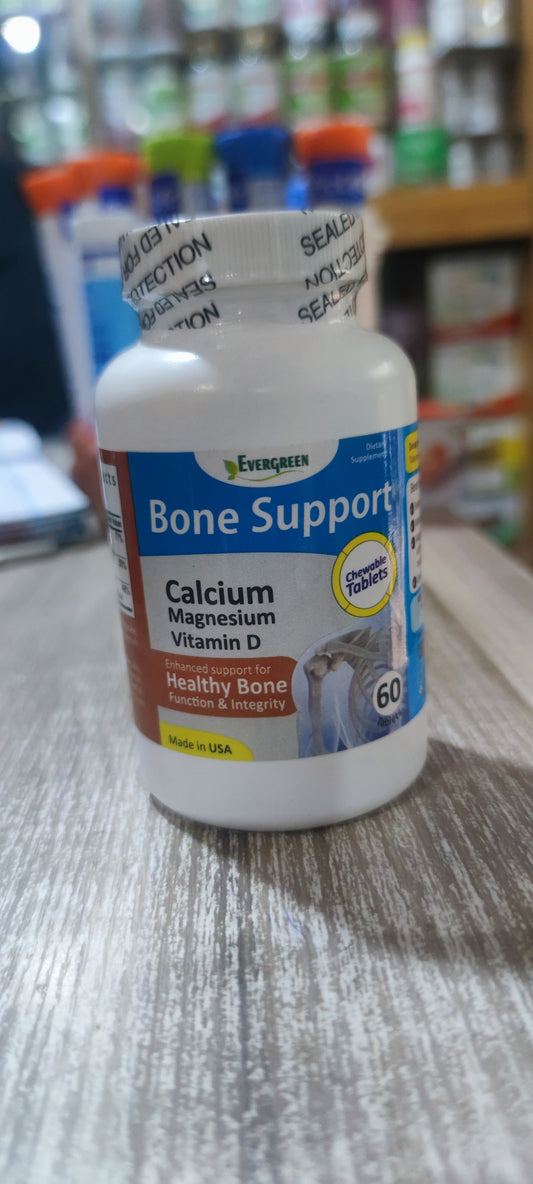 EVERGREEN BONE SUPPORT (CA, MG, VIT D) X 60 TABLETS