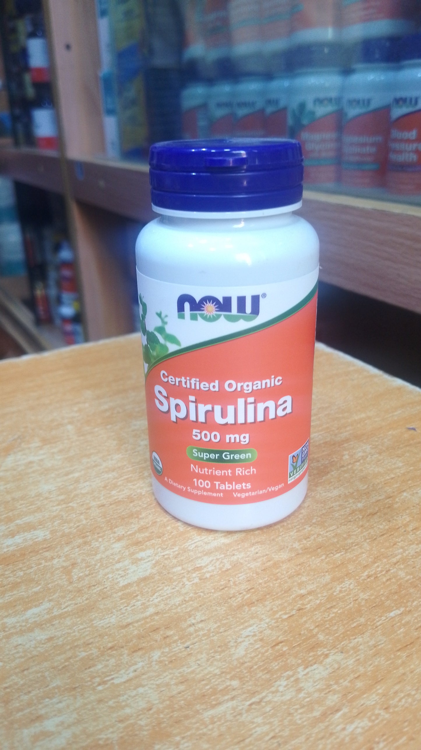 NOW CERTIFIED ORGANIC SPIRULINA 500MG X 100 TABS