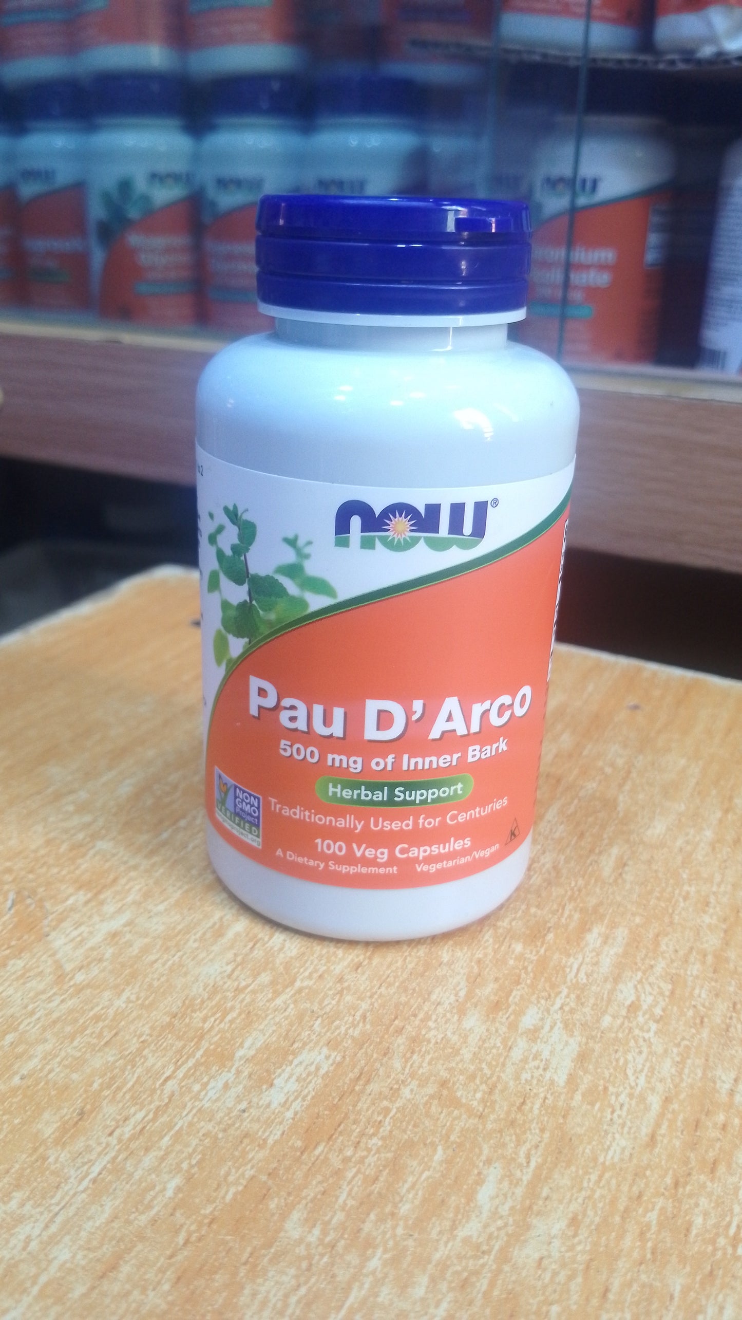NOW PAU D'ARCO 500MG OF INNER BARK HERBAL SUPPORT X 100 VEG CAPSULES
