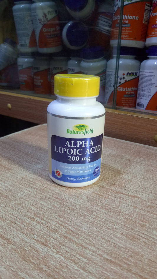 NATURE'S FIELD ALPHA LIPOIC ACID 200MG X 100 CAPSULES